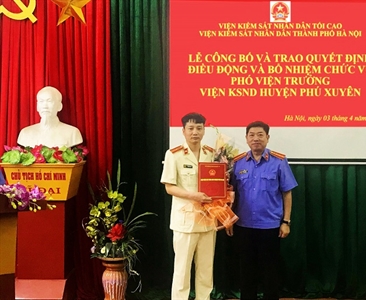 Lễ công bố và trao quyết định bổ nhiệm chức vụ Phó Viện trưởng Viện KSND...